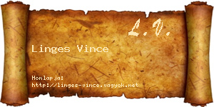Linges Vince névjegykártya